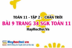 Bài 9 trang 34 Toán 11 tập 2 Chân trời sáng tạo